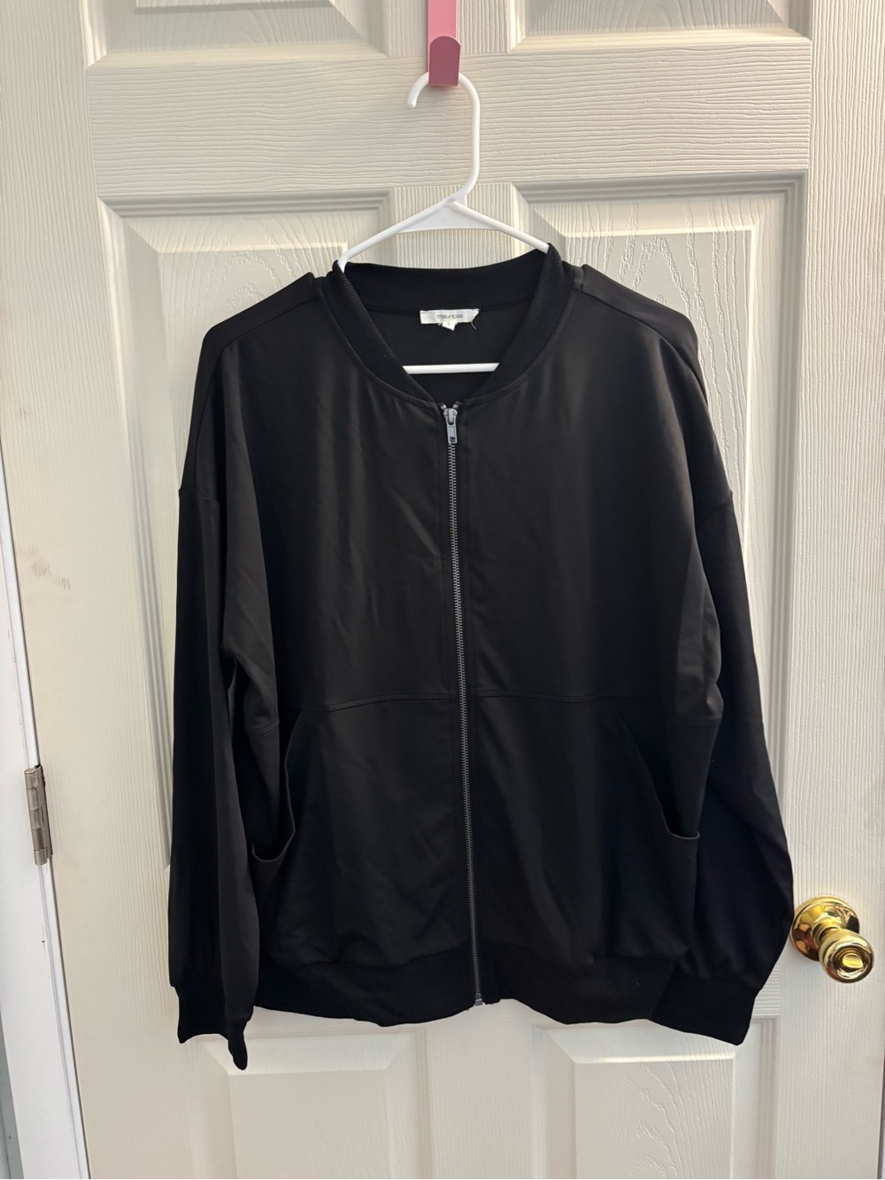 Women’s Maurice’s Black Zip-Up Bomber Jacket L